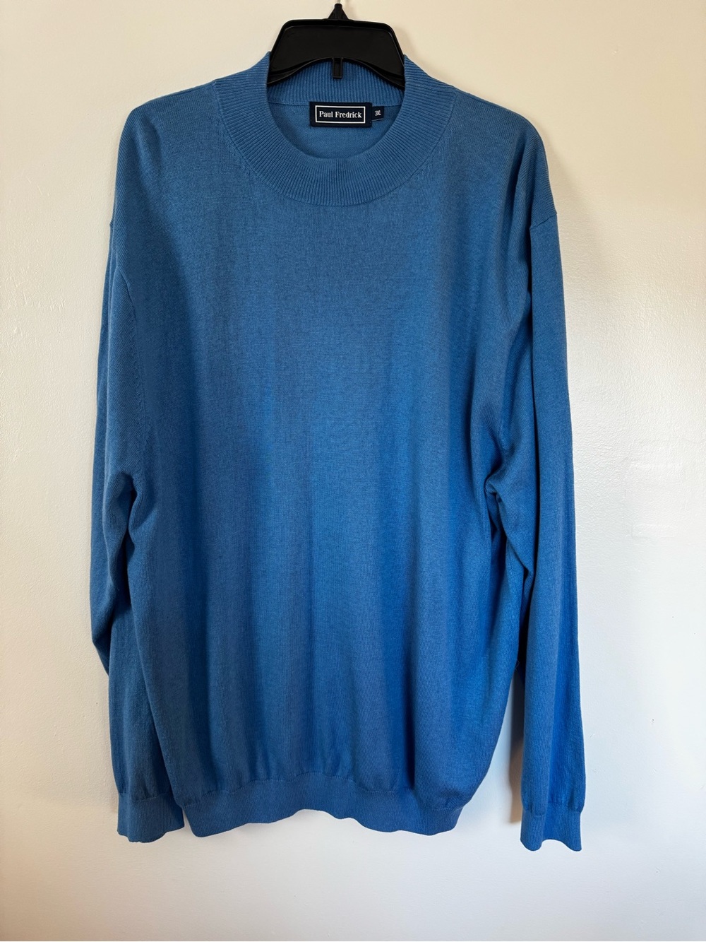 Paul Fredrick Men’s Teal-Blue Crewneck Sweater